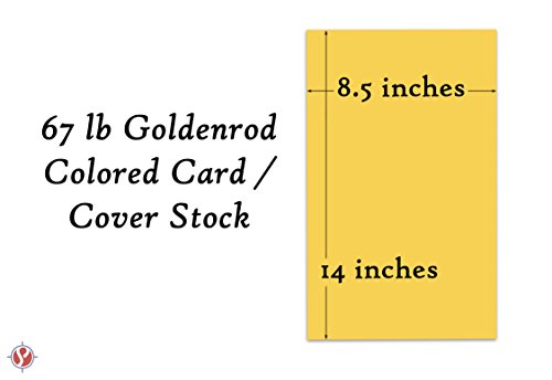 Goldenrod Pastel Color Card Stock | 67Lb Cover Cardstock | 8.5" x 14" Inches | 50 Sheets Per Pack - color: Goldenrod
