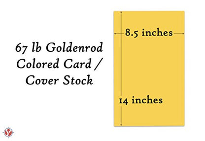 Goldenrod Pastel Color Card Stock | 67Lb Cover Cardstock | 8.5" x 14" Inches | 50 Sheets Per Pack - color: Goldenrod