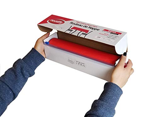Neatiffy Disposable Plastic Tablecloth Roll | Indoor/Outdoor Table Cloth | Table Cover for Rectangle, Square, Round, Oval Tables | Picnic, Party, Banquet, Birthday, Wedding - 54 in x 108 ft - Red - color: Red