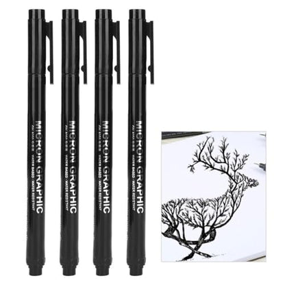 Fine Line Drawing Pens 12 Count, Waterproof Black Ink Micro Liner Markers, Precision Nibs for Sketching, Comic and Outlining