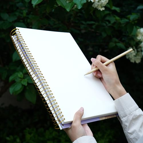 FLYING EAGLE Hardcover Sketchbook for Drawing 8.5 x 11 Spiral Sketch Book for Adults Women Kids with 100gsm 68lb 120 Sheets Premium Paper Sketch Pad for Drawing Books Notebook Art Supplies, Purple - color: Purple