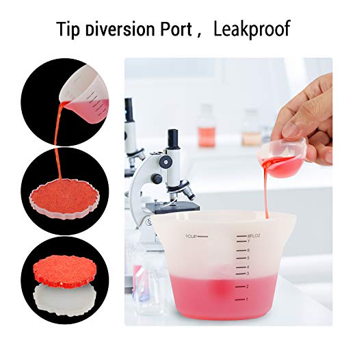 Gartful 250ml Resin Measuring Cups, 3PCS Large Silicone Resin Mixing & Pouring Cups, Reusable Easy Clean for Epoxy, Jewelry Casting Molds, Making Handmade Craft, 8 oz - size: L-250ml*3