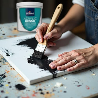 BLUEBIRD Canvas Board Set of 14 (4x4, 4x6, 5x7, 8x10, 9x12, 11x14) Acrylic Gesso 28.2 Oz - Black