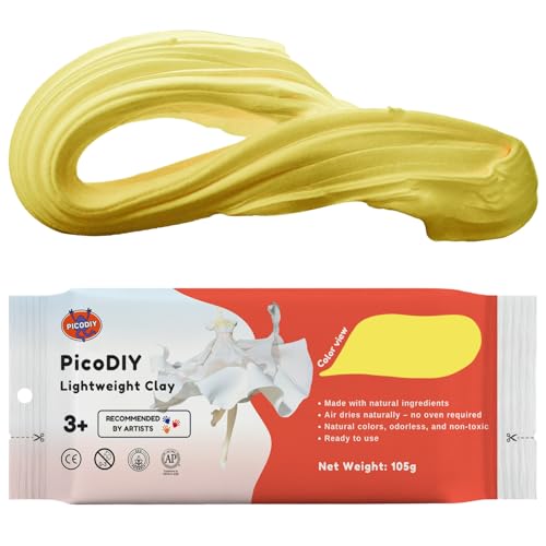 Air Dry Clay Lightweight, Flexible Modeling Clay for Adults Arts and Crafts | Professional & Moldable, Soft & No-Stick, Polymer Clay for Sculpting, Molding,Anime Figures,Making Costumes,DIY Projects - color: Yellow