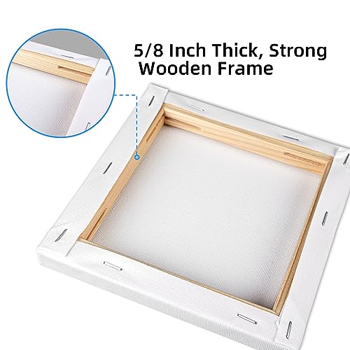 20 Pack Stretched Canvases-4Packs of 4x4,5x7,8x10,9x12,11x14 | 100% Cotton Blank Painting Canvas for Oil, Acrylic Paint & Other Painting Media - size: Mix 20Pack