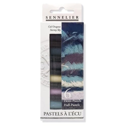 SENNELIER Extra-Soft French Pastel for Professional Artists, Half Pastel Stormy Sky inspired Set of 6 - color: Stormy Sky