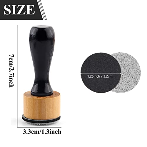 Briartw 2 PCS Mini Ink Blending Tool and 20 Pieces Sanding Disks,Round Replacement Medium-Grit Sandpaper Provides The Ideal Friction To Work On Cardstock, Chipboard, Wood,remove Bits of Color or Paper - color: 2 PCS Handle+20 PCS Sanding Disks
