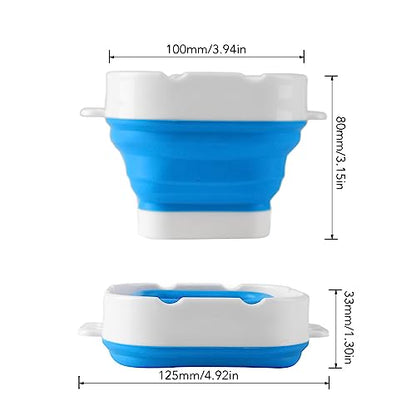 Paint Brush Washer,Collapsible Portable Silicone Paint Brush Washing Bucket Painting Brush Cleaning Water Cup Paint Brush Basin Cleaner for Acrylic Watercolor Painting (Blue) - color: Blue