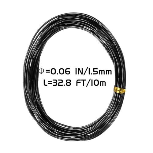 Bonsai Wire 2 Roll Black 1.5mm Aluminum Bonsai Training Wire for Fine Trunk | 2 Roll 65 Feet Total