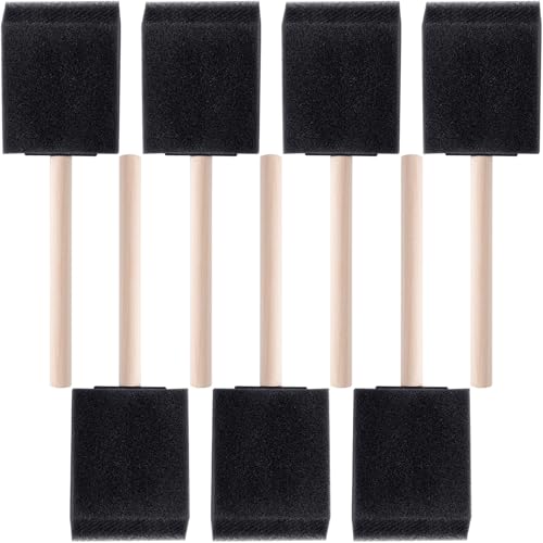HINZIC 7Pcs Foam Paint Brushes, 2.97x6.29in, Black - size: 2 inch