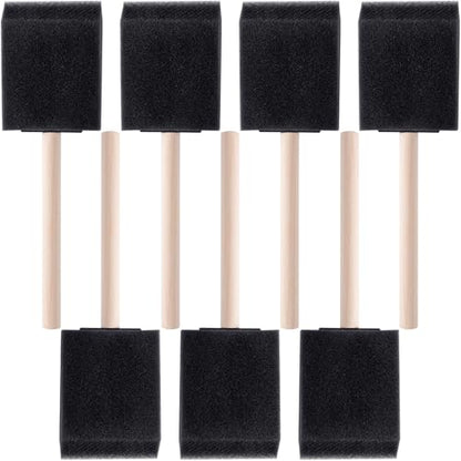 HINZIC 7Pcs Foam Paint Brushes, 2.97x6.29in, Black - size: 2 inch