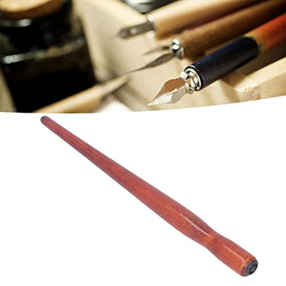 Pissente Nib Pen Holder Set, Pack of 10 Comfortable Grip Smoother Comic Dip Wooden Pen Nib Holder for Beginners Professional Art Painting English Calligraphy and Comic Creation(Mahogany) - color: Mahogany