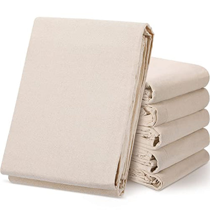Macarrie 6 Pcs Canvas Drop Cloth for Painting, 6 x 9 ft,6 Pieces,6 x 9 ft | Drop Cloth Curtains, Paint Drop Cloth, Double Stitched, Thick Canvas Tarp, Painters Blanket for Furniture Floor Protection