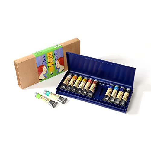Maimeri Artist Gouache Plastic Box Set - Set of 12 Colors, 20 ml tubes