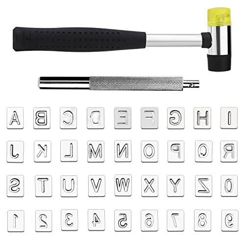 ZMAAGG 38 PCS Leather Stamps, Leather Stamping Tools, Leathers Stamping Kit - size: 38 PCS