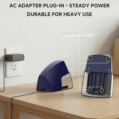 Electric Pencil Sharpener for 6 to 8 mm Pencils Helical Blade Fast 4 Second Sharpening Large Shavings Bin Non Slip Feet Safe Design for Classroom Office and Home Blue(S1131) - color: Blue