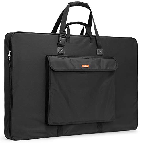 Nicpro Art Portfolio Bag 20”x 26'', Nylon Artist Bag with Reinforced Edges | Durable 840D Fabric, Adjustable Shoulder Strap, 3-sided zipper, Waterproof Art Portfolio Case, for Canvas Artwork Solar Panel - size: 20 x 26 inches