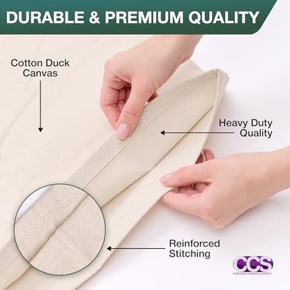 CCS Canvas Drop Cloth for Painting – All Purpose Cotton Duck Cloth Tarp for Curtains, Tablecloths, Backdrops – Washable & Reusable Floor Cover & Dust Sheet for Furniture (9x12 Ft) - size: 9 by 12 Feet