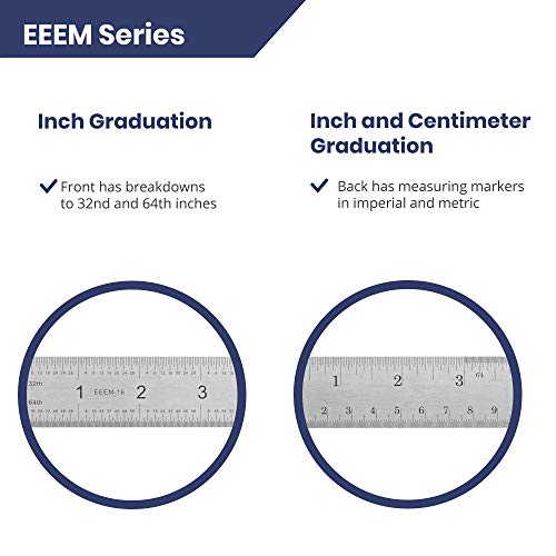 Pacific Arc Stainless Steel Ruler Inch and Metric, with 32nd and 64th Graduations, 6 Inches - style: 06 In