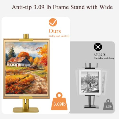 24''Adjustable Metal Tabletop Easel, Picture Frame Stand - color: Gold