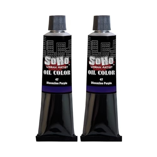 Soho Urban Artist Oil Paint - 2 Pack, Dioxazine Purple 2 Pack - 170 ml Tube - Best Valued Oil Colors for Painting with Excellent Pigment Load - color: Dioxazine Purple