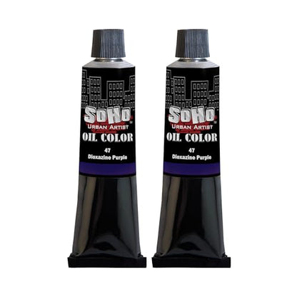 Soho Urban Artist Oil Paint - 2 Pack, Dioxazine Purple 2 Pack - 170 ml Tube - Best Valued Oil Colors for Painting with Excellent Pigment Load - color: Dioxazine Purple