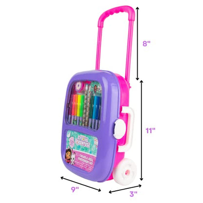 Innovative Designs Gabby’s Dollhouse Color and Roll Activity Set with Carrying Case, Stickers, & Art Supplies - style: GabbysDollhouse