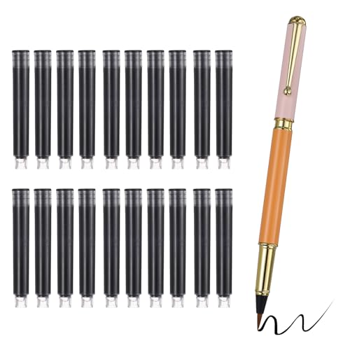 PATIKIL Calligraphy Brush Pens Refillable Brush Pen Set Black Orange | Chinese Hand Writing Marker Kits, with Fountain Ink Metal Clip, for Lettering Journaling Art Drawing - color: Orange
