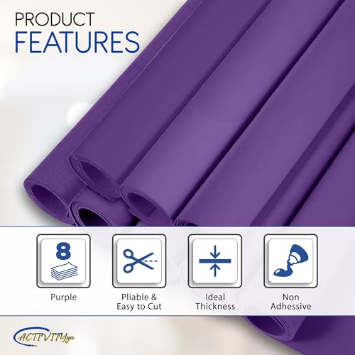Purple EVA Foam Sheets, 6 x 9 Inch, 2mm Thick – Foam Paper for DIY Arts and Crafts, School Projects, and More – 8 Pack - color: Purple