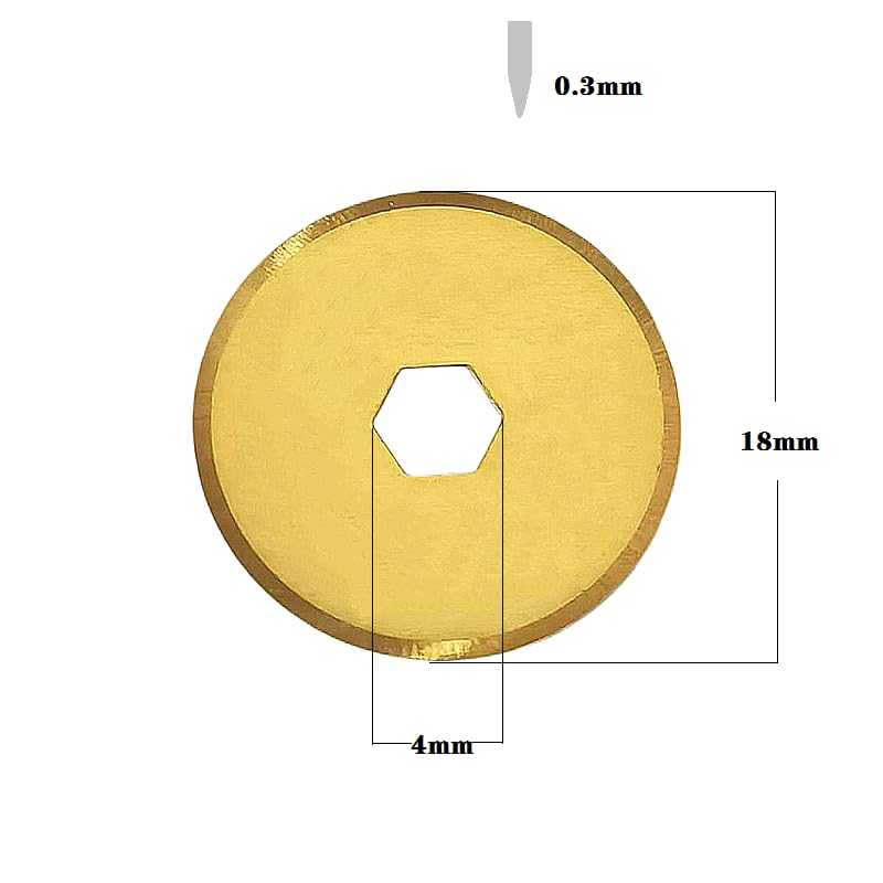 18mm Rotary Cutter Blades 5-Pack Replacement Blades Fits Fiskars, OLFA for Quilting Scrapbooking Sewing Arts & Crafts Sharp and Durable Cutter Blade - color: Titanium Plating (18mm 5pcs)