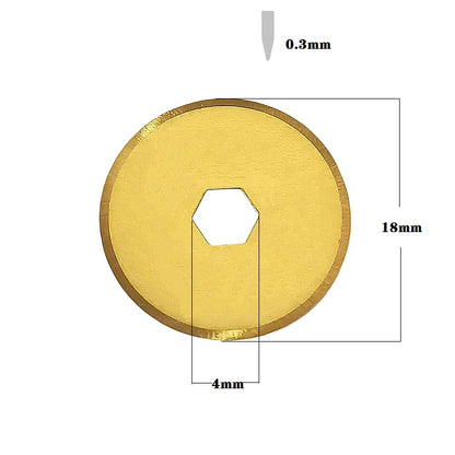 18mm Rotary Cutter Blades 5-Pack Replacement Blades Fits Fiskars, OLFA for Quilting Scrapbooking Sewing Arts & Crafts Sharp and Durable Cutter Blade - color: Titanium Plating (18mm 5pcs)