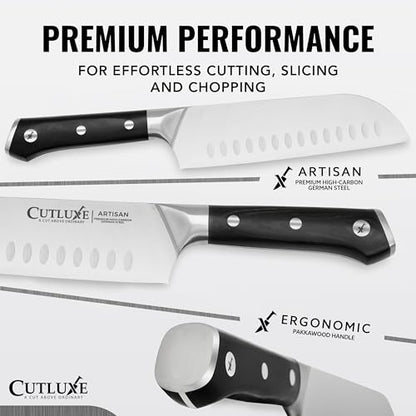 Cutluxe Chef Knife Set, 3-Piece Kitchen Knives – Razor Sharp German Steel | Professional Full Tang Blades with Ergonomic Handles – Artisan Series, Forged High Carbon - size: 3 Pcs Knife Set