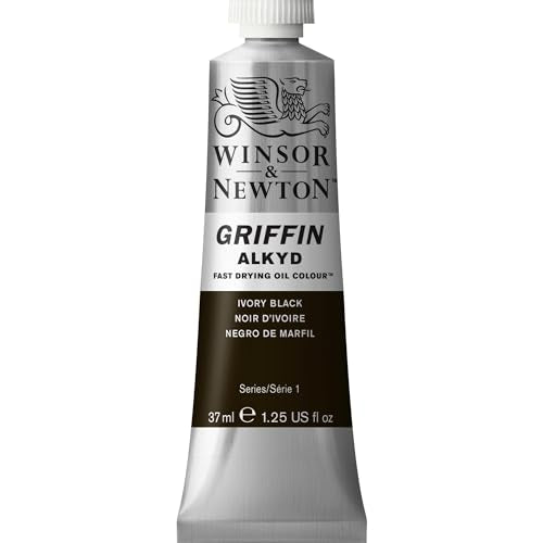 Winsor & Newton Griffin Alkyd Fast Drying Oil Paint, Ivory Black - color: Ivory Black, style: 1.25-oz Tube