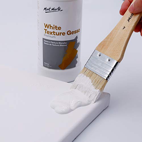 Mont Marte Premium White Texture Gesso 16.9oz (500ml), Suitable for Acrylic Paint, Oil Paint, Color Pencils, Pastels, Graphite and Charcoal - size: 16.9 Fl Oz (Pack of 1)
