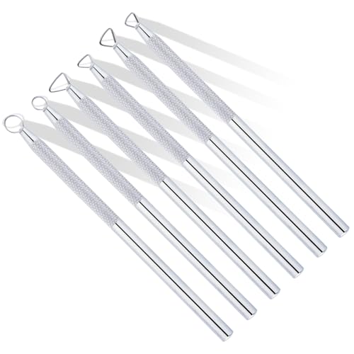 Glamorway 6Pcs Clay Tools Pottery Tools Clay Sculpting Tools Mini Ribbon Cutter Metal Tools Set Carving Art Polymer Clay Tools