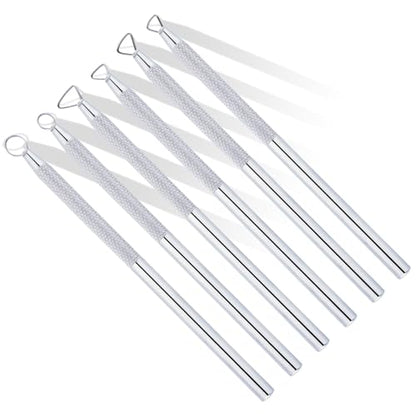 Glamorway 6Pcs Clay Tools Pottery Tools Clay Sculpting Tools Mini Ribbon Cutter Metal Tools Set Carving Art Polymer Clay Tools