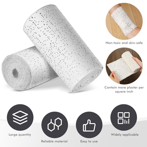 Preboun 50 Pack Plaster Cloth Gauze Bulk for Craft Art, 6 Inch x 180 Inch | Ideal Paper Mache Belly Casting Mask Making, Plaster Strips School Classroom Back to School Art Projects - size: 6 Inch X 180 Inch