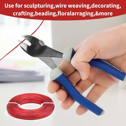 12 Gauge Aluminum Wire 100FT, 2mm Bendable Metal Anodized Aluminum Wire for Sculpting Jewelry Making Crafts Wreath Beading Floral(Red) - color: Red