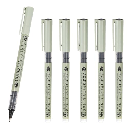 PATIKIL Fineliner Pens, 6 Pcs Black 03 0.35mm Fineliner Marker Waterproof Ink Archival Drawing Pens Watercolor Art Supplies Set for Sketching Journaling Scrapbooking Artist Illustration - size: 03 0.35mm