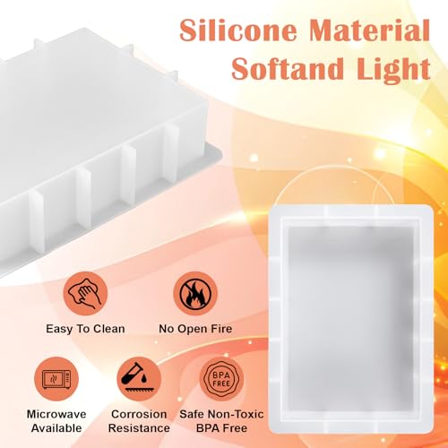 4 Pack Large Rectangular Resin Molds, Epoxy Resin Casting Silicone Mold Set (56oz, 19oz, 14oz, 10oz), Deep Pour Molds for Flower Preservation, DIY Bookends, Wedding Bouquet Keepsakes, Home Decor