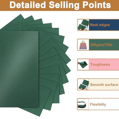 Silunkia 28 Sheets Christmas Green Shimmer Cardstock 8.5 x 11 Paper 92lb | Premium Craft Paper Card Stock for DIY Cards Making, Anniversaries, Wedding Invitations, Greeting Cards - color: Green, size: 28 Sheets