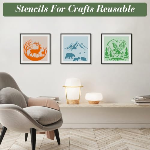 Forest Animal Stencils for Crafts Reusable 25Pcs Stencils(5.8X5.8 inch) - color: Animal 4