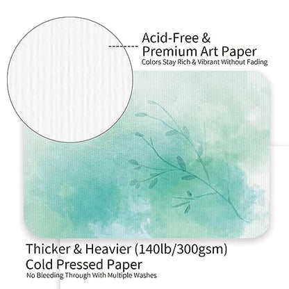Funto 4x6 Blank Watercolor Paper Postcards, 50 Cards, 140lb/300gsm - style: 4x6 Postcards