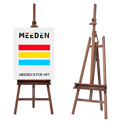 MEEDEN Large Easel Stand for Painting: Beech Wood Painting Easel for Adults - color: Walnut