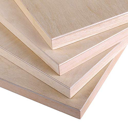 10 Pack Unfinished Wood Panels, 8 x 8 Inches Birch Wooden Cradled Painting Panel Canvas Boards for Watercolor, Arts and DIY Crafts, Easel Display, Use with Oils, Acrylics