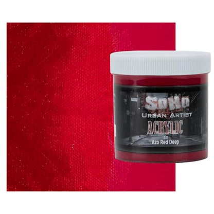 Soho Urban Artist Heavy Body Acrylic Paint - 500 ml Jar - Azo Red Deep - Thick, Rich Color, Excellent Coverage, Professional Quality - Artists Acrylic Paint - color: Azo Red Deep, size: 16.91 Fl Oz (Pack of 1)