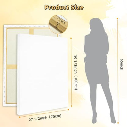 2-Pack 28x40 Large Stretched Canvas 380gsm Cotton for Oil & Acrylic | 70x100cm, Gallery Wrapped , 380gsm heavy-duty 100% cotton, triple acid-free gesso, warp resistant & no bleed - size: 2PK - 28"x40"