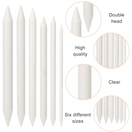 24 PCS Blending Stumps for Drawing, Ymapinc Tortillons Blending Sticks Set, Paper Stumps, Oil Pastel Tools & Shaders, Art Tools in 6 Sizes, Drawing Supplies