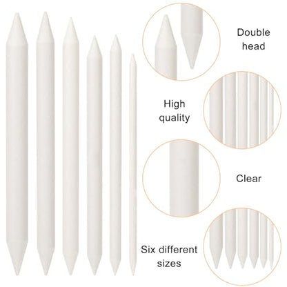 24 PCS Blending Stumps for Drawing, Ymapinc Tortillons Blending Sticks Set, Paper Stumps, Oil Pastel Tools & Shaders, Art Tools in 6 Sizes, Drawing Supplies