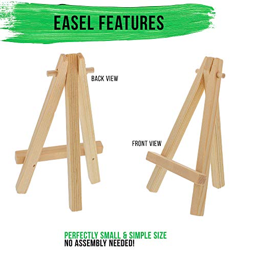 U.S. Art Supply 5" Mini Easel (12 Pack) - Natural Wooden A-Frame Tabletop